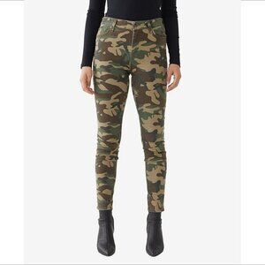 True Religion Jennie Curvy mid rise super skinny green camo jeans pants new 25